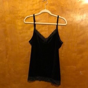 Black Velvet and Lace Top